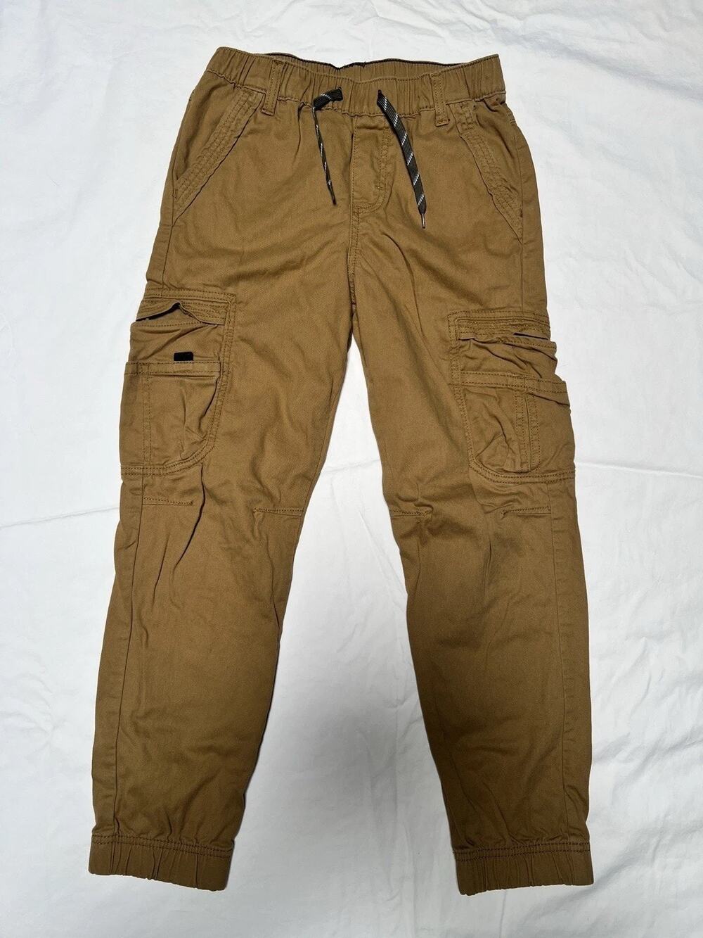 Wrangler Boys Cargo Pants Size 12 Regular Khaki Tan Adjustable Waist Bottoms